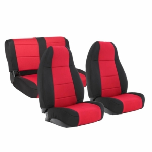 NEOPRENE SEAT COVER SET FRONT/REAR - RED 91-95 YJ
