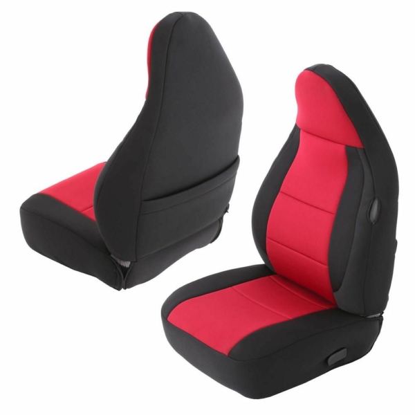 NEOPRENE SEAT COVER SET FRONT/REAR - RED 03-06 TJ