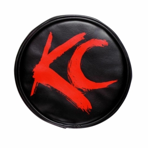 KC Hilites 6 in Light Cover - Soft Vinyl - Black / Red KC Logo