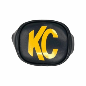 KC Hilites 3 in Soft Vinyl Cover - Round - Pair - Black / Yellow KC Logo