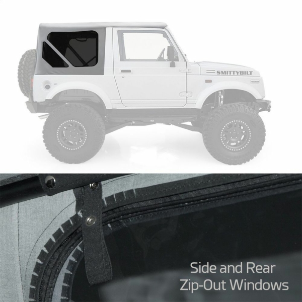 Oem Repl Soft Top White W/Zip Out Windows