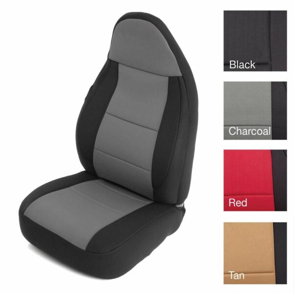 NEOPRENE SEAT COVER SET FRONT/REAR - CHARCOAL 97-02 TJ