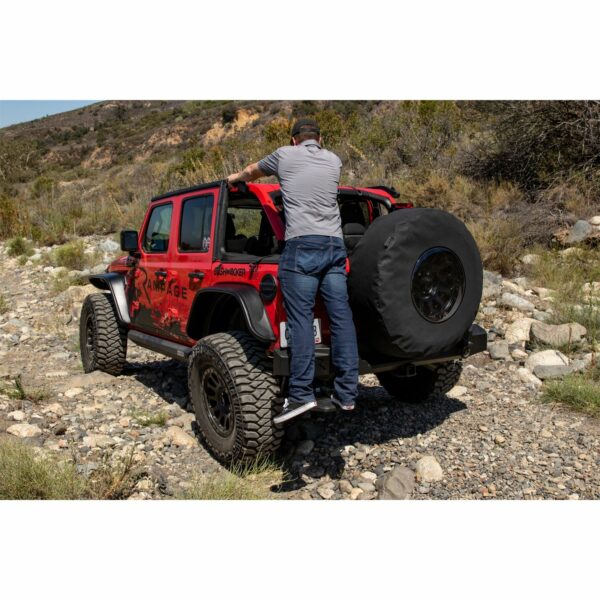 AMP Research 75321-01A Bedstep Retractable Bumper Step for 2018 Jeep Wrangler JL (Compatible with some factory and aftermarket bumpers)