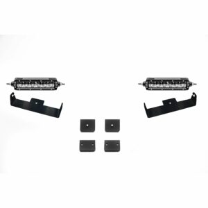 Universal Panel Clamp LED Kit, Black, Mild Steel, Bolt-On, Includes (2) 6 Inch ZROADZ LED Straight Single Row Slim Light Bars and Universal Wiring Harness