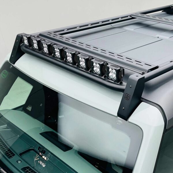Roof Rack with (8) 3 Inch ZROADZ LED Pods, 30 Inch Straight Single Row Light and Universal Wiring Harness