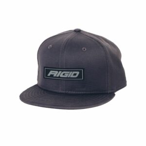 RIGID New Era Flat Bill Hat Grey With Grey Logo Patch, Snapback