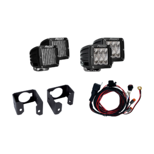 Rigid Industries-2017-2018 FORD SUPER DUTY DUAL FOG LIGHT KIT INCLUDES MOUNTS and 4 D-SERIES