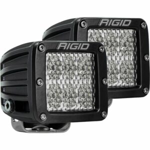 RIGID D-Series PRO LED Light, Flood Diffused, Surface Mount, Black Housing, Pair