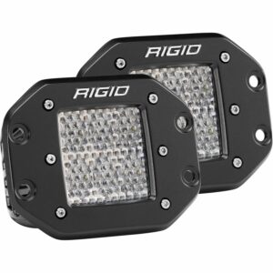 RIGID D-Series PRO LED Light, Drive Diffused, Flush Mount, Black Housing, Pair