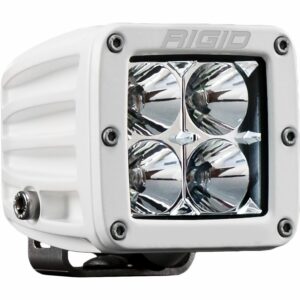 RIGID D-Series PRO LED Light, Flood Optic, Surface Mount, White Housing, Single