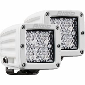 RIGID D-Series PRO Light, Flood Diffused, Surface Mount, White Housing, Pair