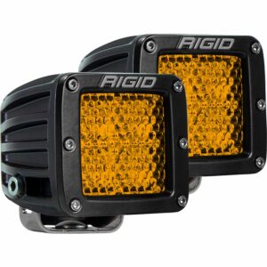RIGID D-Series Rear Facing Light, High/Low, Amber, Diffused, Surface Mount, Pair