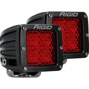 RIGID D-Series Rear Facing Light, High/Low, Red, Diffused, Surface Mount, Pair