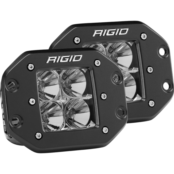 RIGID D-Series PRO LED Light, Flood Optic, Flush Mount, Pair