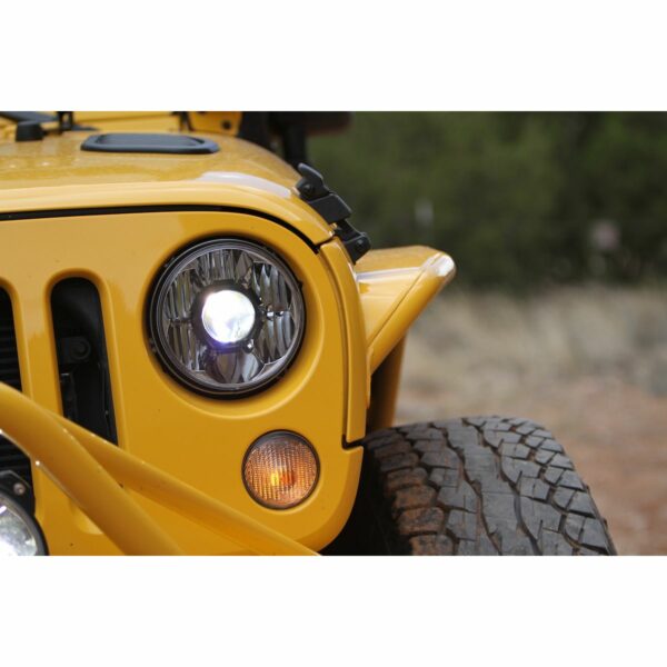 KC Hilites 7 in Gravity LED Pro - Single Headlight - SAE/ECE - 55W / 60W Driving Beam - Universal / 07-18 Jeep JK