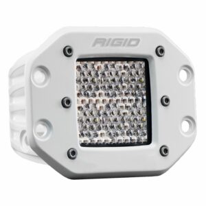 RIGID D-Series PRO Light, Flood Diffused, Flush Mount, White Housing, Single